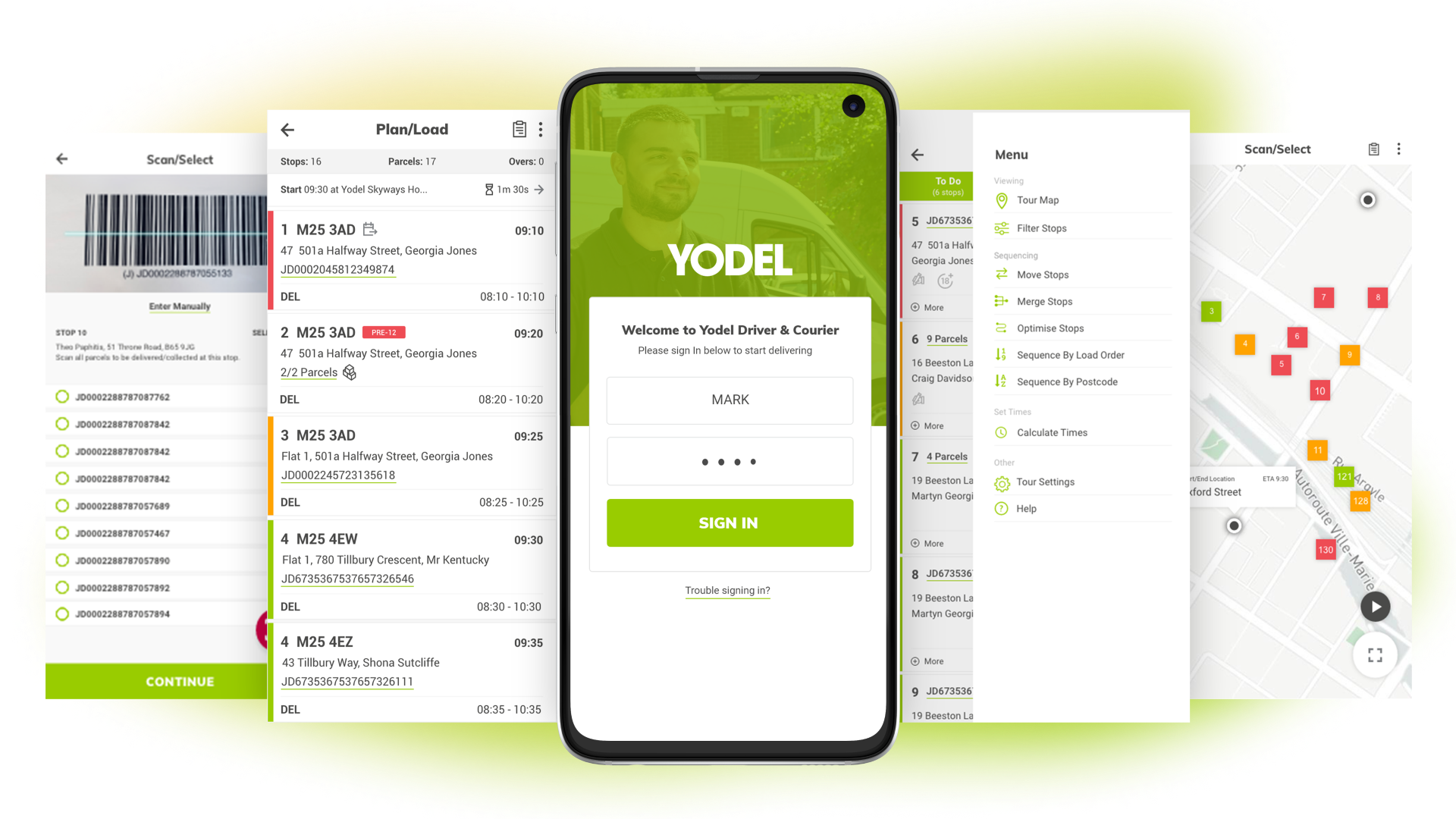 user experience for Yodel's drivers and couriers